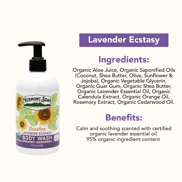 Vermont Sunshea Body Wash 12oz (355ml)