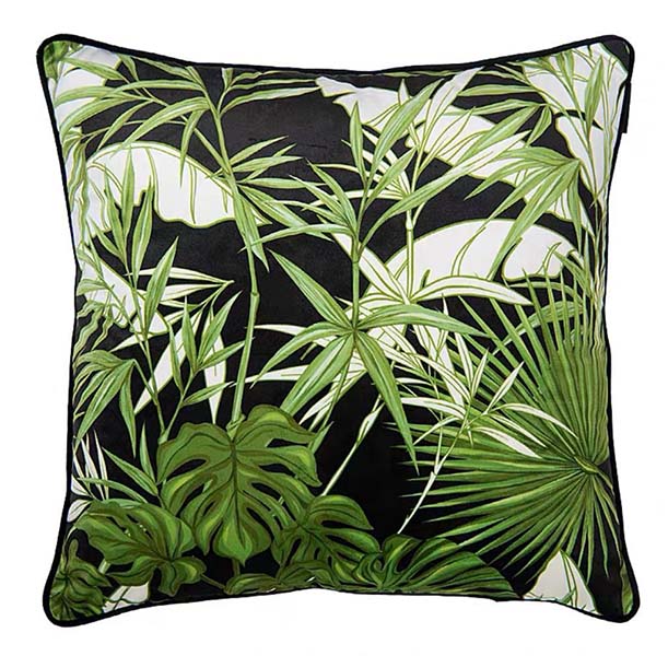 Piping Fiber Tropical Cushion Covers Set of 2