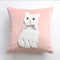 Velvet Fabric Cat Embroidery Baby Pink Covers Set of 2
