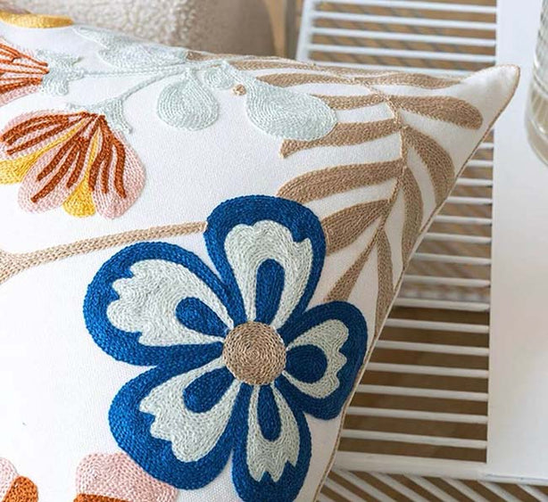 Design 3 Floral Embroidery Cushion Covers Set of 2