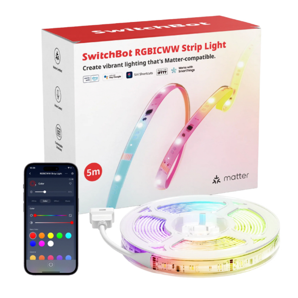 SwitchBot RGBICWW Smart LED Strip Light (UK Plug)