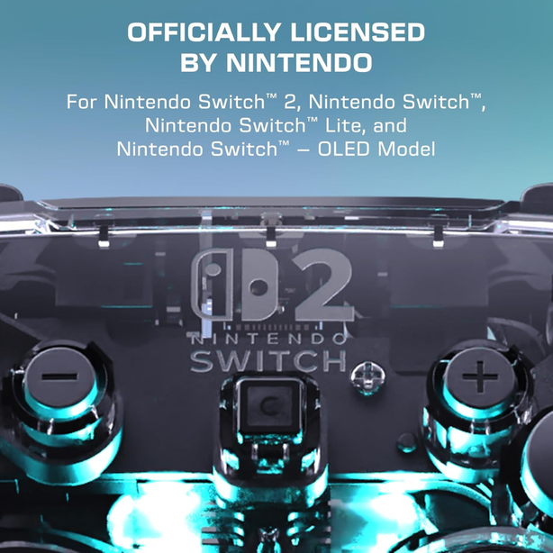 Turtle Beach Afterglow Wireless Controller Compatible with Nintendo Switch 2-Clear