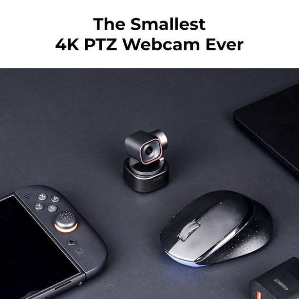 OBSBOT Tiny 3 AI-Powered Spatial Audio 4K PTZ Webcam