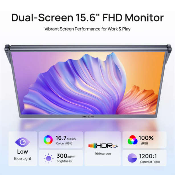 ARZOPA E1 Dual Screen 15.6