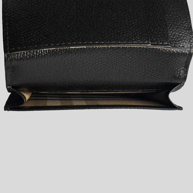 BURBERRY Leather Flint Card Case Black RS-81046991