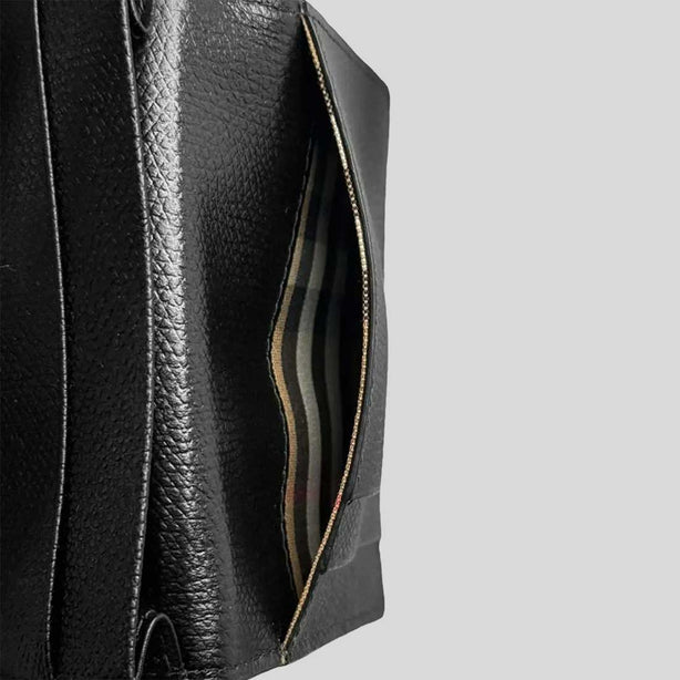 BURBERRY Leather Flint Card Case Black RS-81046991