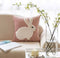 Velvet Fabric Side Rabbit Embroidery Pink Cushion Covers Set of 2