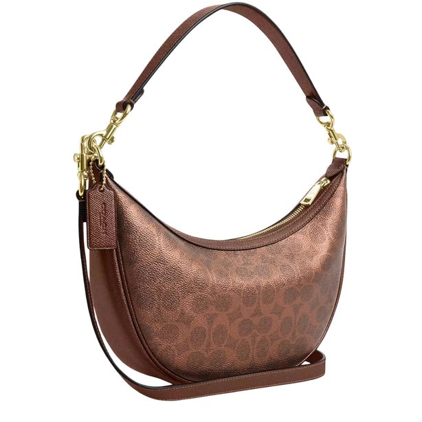 Coach Aria Shoulder Bag In Signature Canvas - Brown/ Copper CCL27