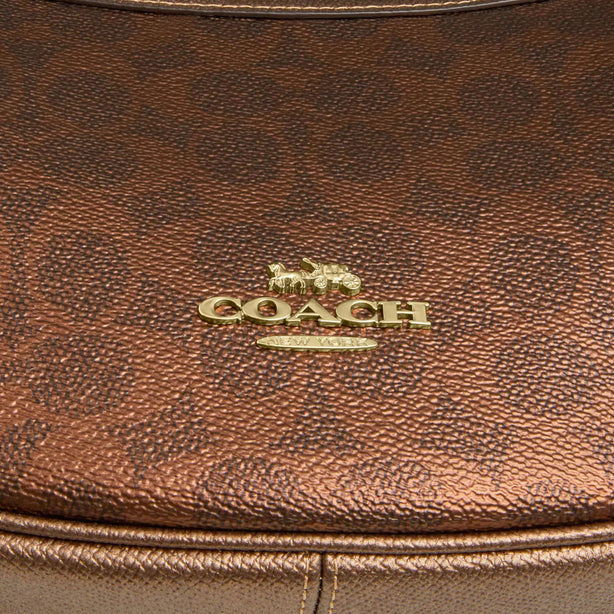 Coach Aria Shoulder Bag In Signature Canvas - Brown/ Copper CCL27