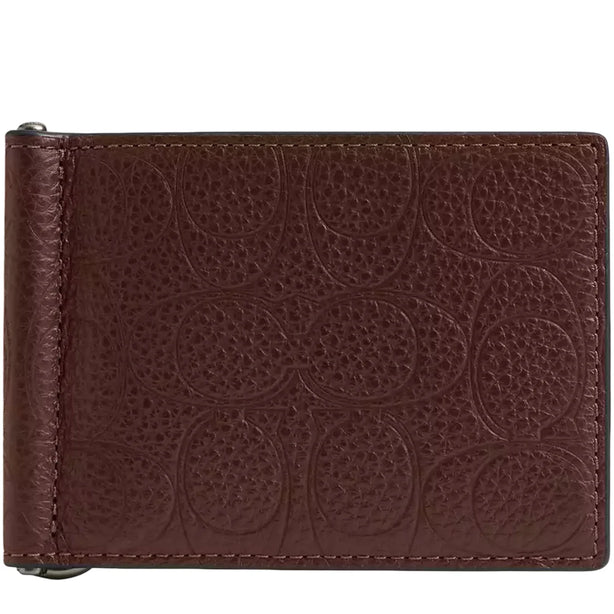 Coach Slim Money Clip Billfold Wallet In Signature Leather - Maple CDD01