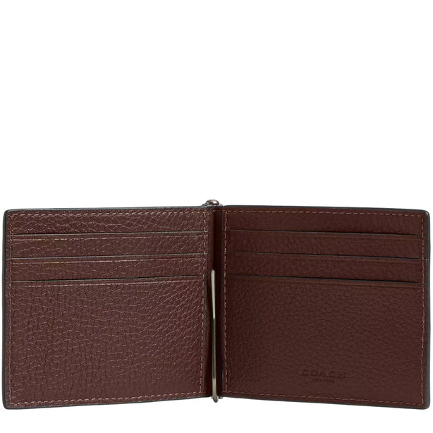 Coach Slim Money Clip Billfold Wallet In Signature Leather - Maple CDD01
