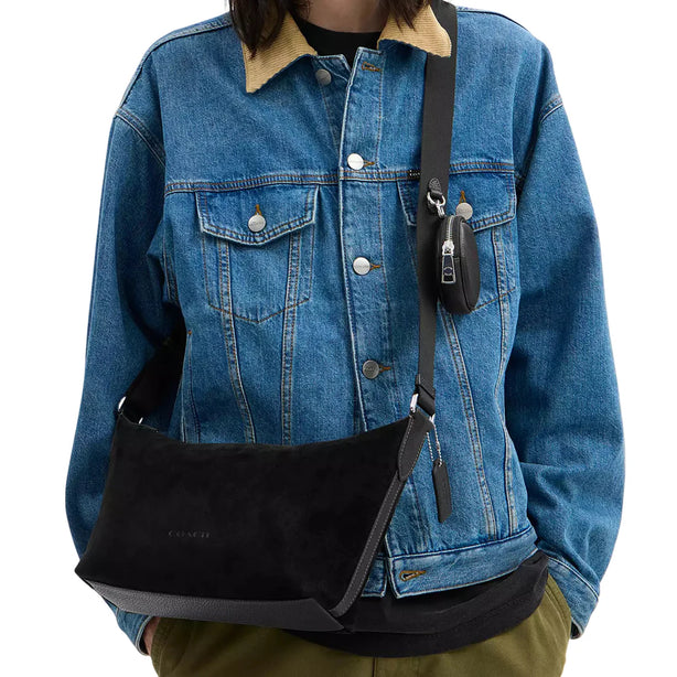 Coach Small Finn Crossbody Bag With Pouch - Black CDD79