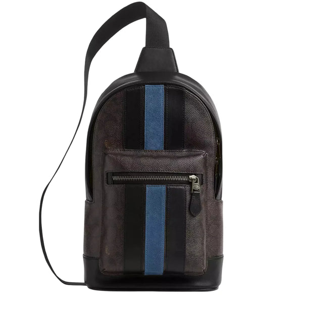 Coach West Pack Bag In Signature Canvas With Varsity Stripe - Walnut/ Multi CDC53