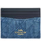 Coach Slim Id Card Case In Regenerative Cotton With Quilting - Indigo/ Gold CAT70