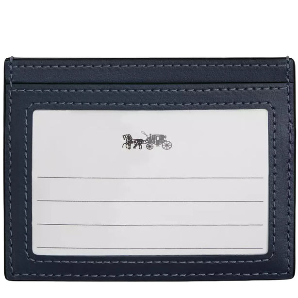 Coach Slim Id Card Case In Regenerative Cotton With Quilting - Indigo/ Gold CAT70
