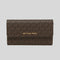 Michael Kors Jet Set Travel Large Trifold Wallet In Signature Coated Canvas Brown RS-35F8GTVF3B