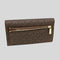 Michael Kors Jet Set Travel Large Trifold Wallet In Signature Coated Canvas Brown RS-35F8GTVF3B