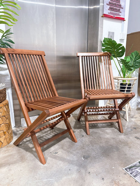 Teak Foldable Chair Set of 2