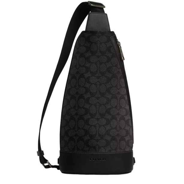 Coach Dominic Sling Pack Bag In Signature Canvas - Charcoal/ Black CY801