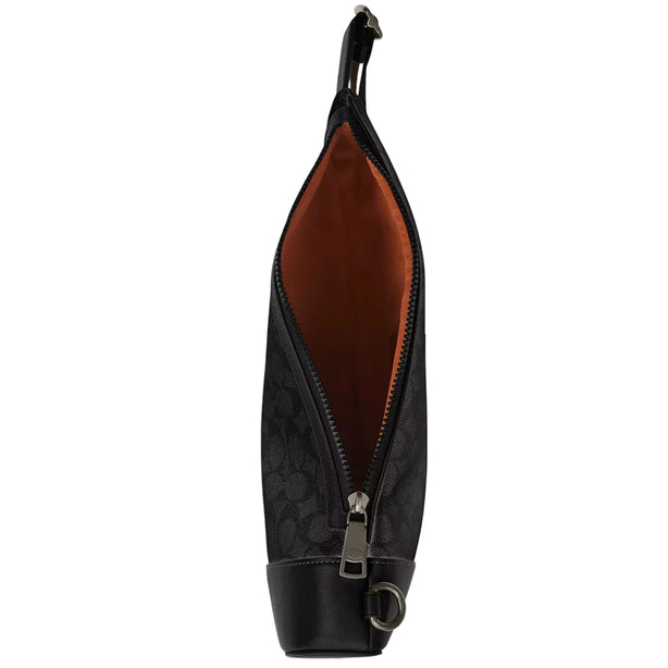 Coach Dominic Sling Pack Bag In Signature Canvas - Charcoal/ Black CY801