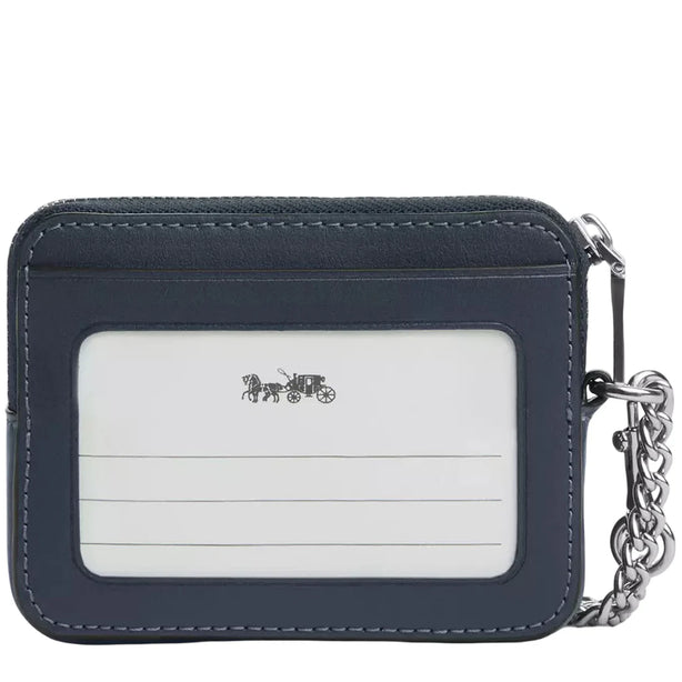 Coach Zip Card Case With Quilting - Denim CAR26