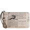 Coach Large Corner Zip Wristlet With Newspaper Print - Chalk Multi CDE80