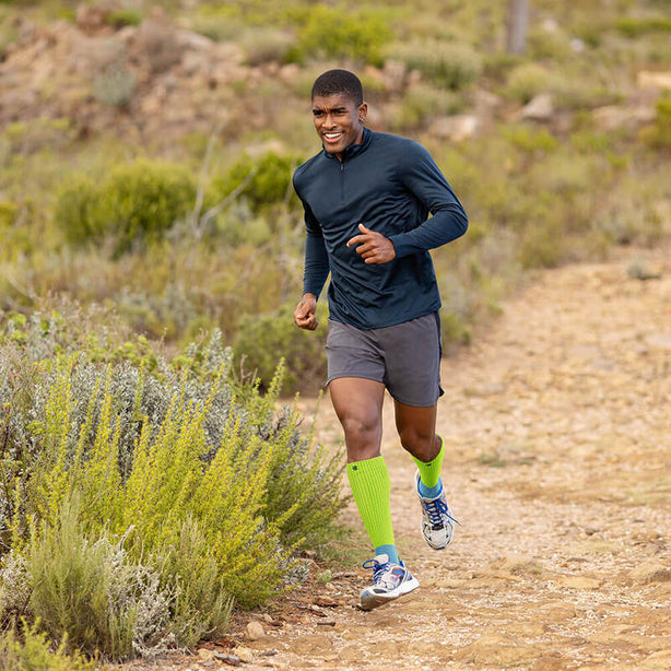 Trail Run Compression Socks Men Bright Lemon