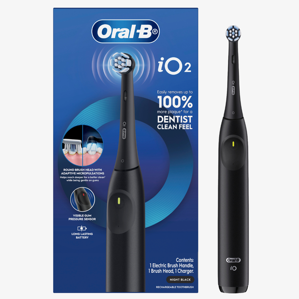 Oral-B iO Series 2 Black Handle Electric Toothbrush with 3 Brushing Modes, Charging Station Included