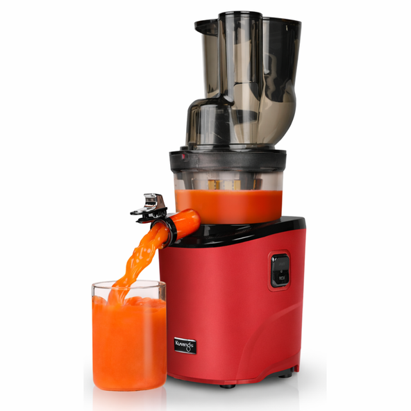 Kuvings REVO 830 Whole Slow Juicer with Triple Feeding Chute for Cold Press fibrous fruits and vegetables (Matt Red)