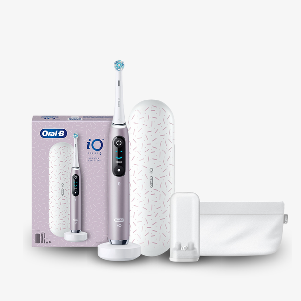 Oral-B iO Series 9 Rose Quartz Electric Toothbrush with Micro-Vibration Bluetooth A.I 3D Teeth Tracking Interactive Colour Display