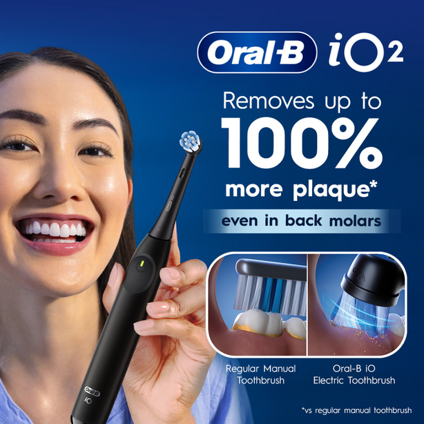 Oral-B iO Series 2 White Handle Electric Toothbrush with 3 Brushing Modes, Charging Station Included