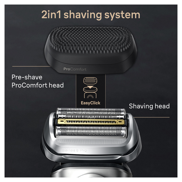 Braun Series 9 Pro+ 9597cc Electric Shaver with 6-in-1 Smartcare center and ProComfort Head, Silver