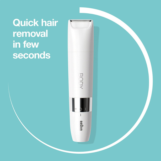 Braun Body Mini trimmer BS1000 Wet & Dry with trimming comb, White