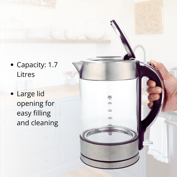 JOGEN KE 4311 Stainless Steel Glass Kettle 1.7L 2200W