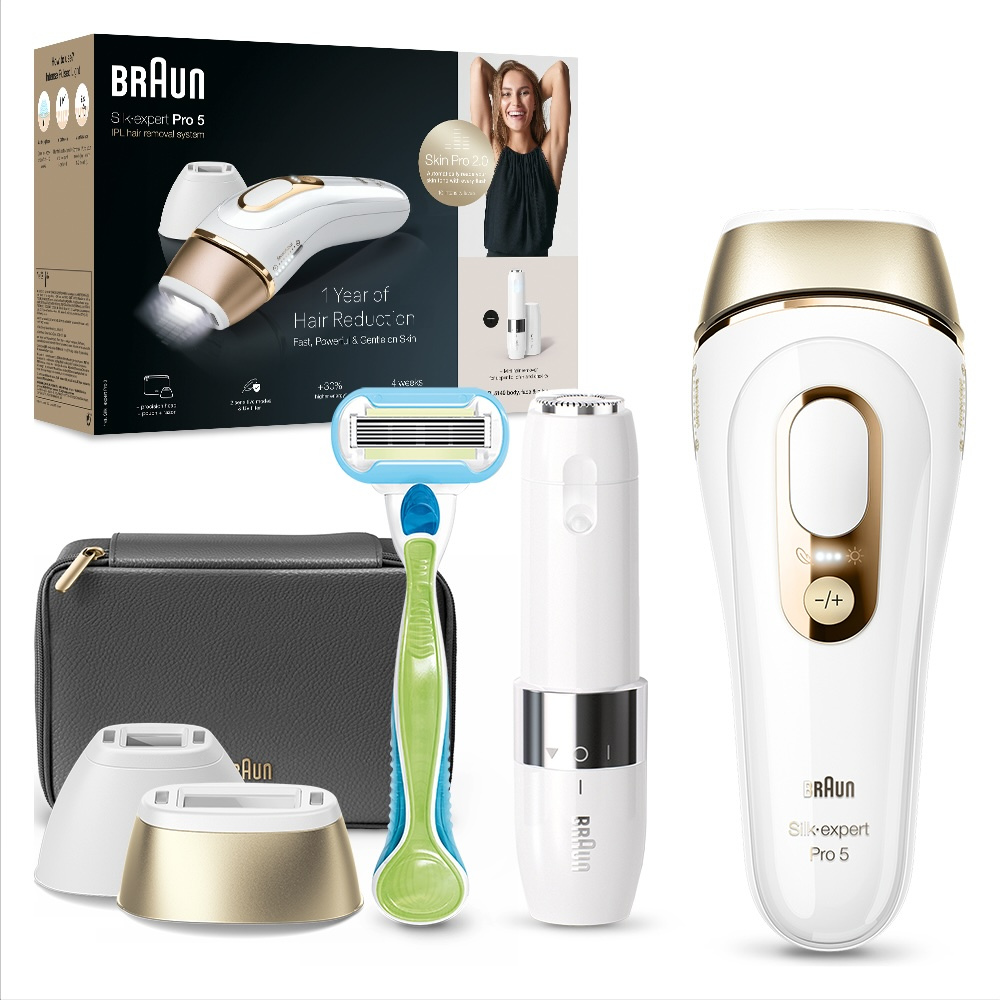 Braun IPL Silk-expert Pro 5, Home Hair Removal, Case, Venus Shaver