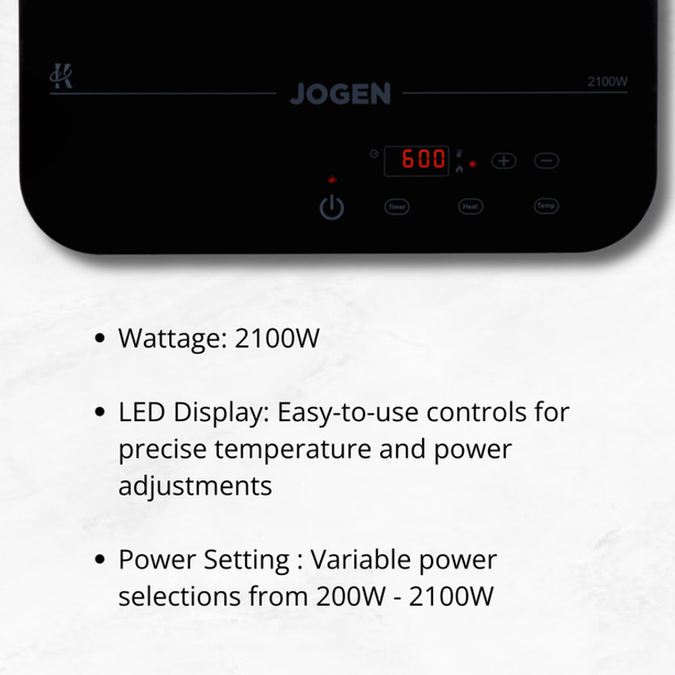 JOGEN EC 7325 Ultra Slim Induction Cooker 2100W
