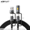 Acefast J5 Multi-Function Charging Data Cable USB-A+ USB-C+ LED Light - Black