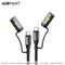Acefast J4 Multi-Function Charging Data Cable USB-C+ LED Light + Cigarette Lighter - Black