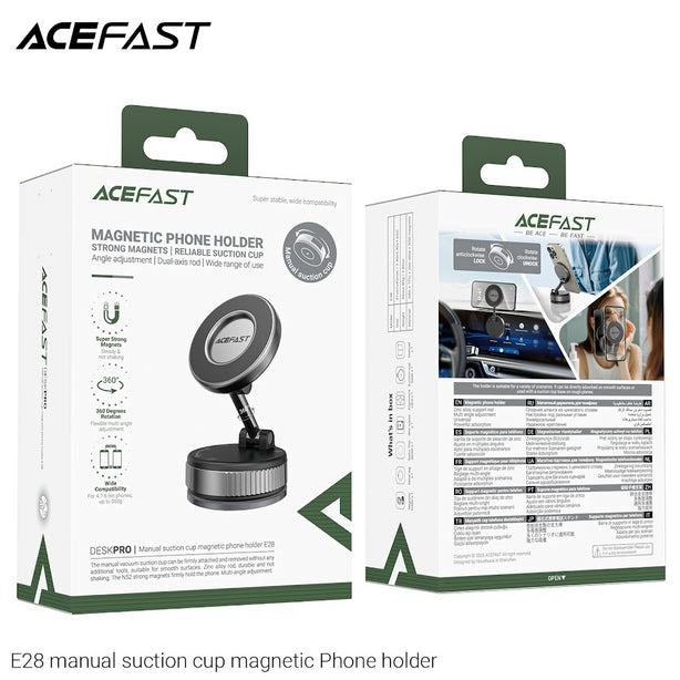 Acefast E28 Manual Suction Cup Magnetic Phone Holder - Black