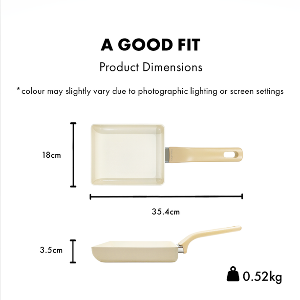 GreenPan Essence Taupe 18cm Rectangular Eggpan