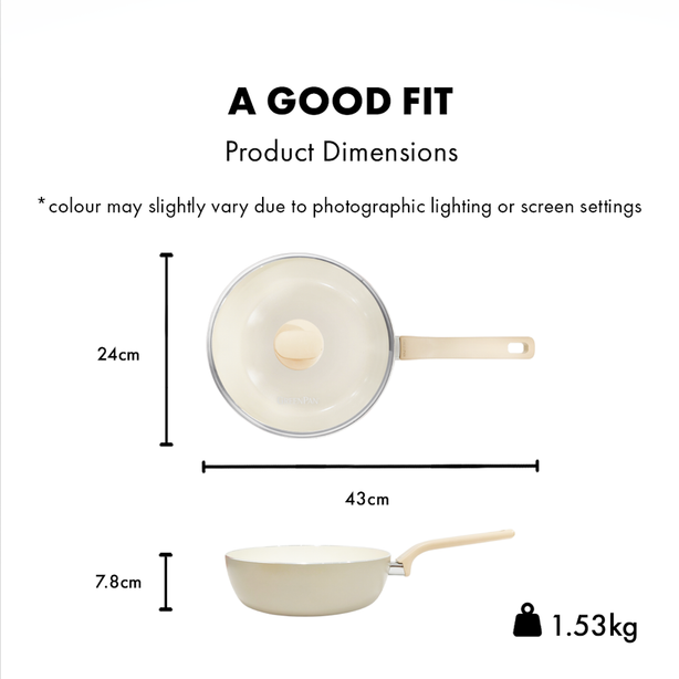 Greenpan Essence Taupe 24cm Chef's Pan with Lid