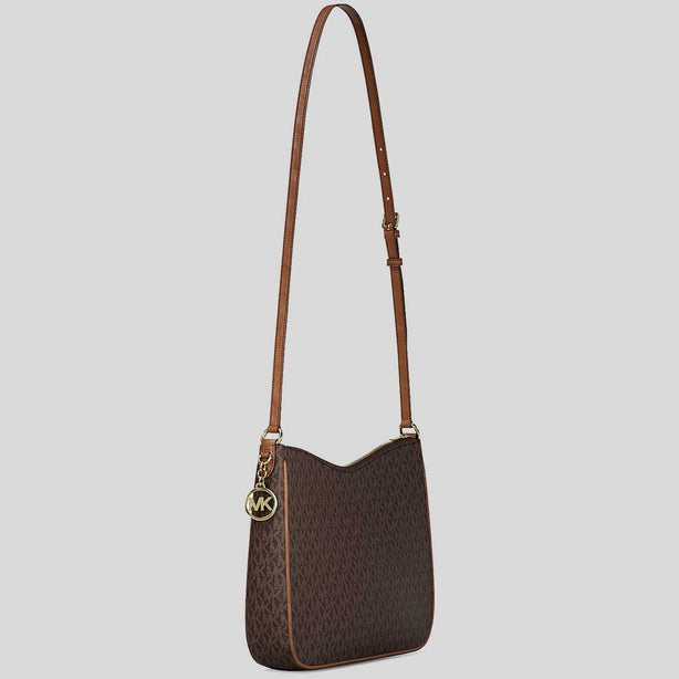 MICHAEL KORS Nayla Medium Signature Logo Messenger Bag Brown RS-35S6G5ZM2B