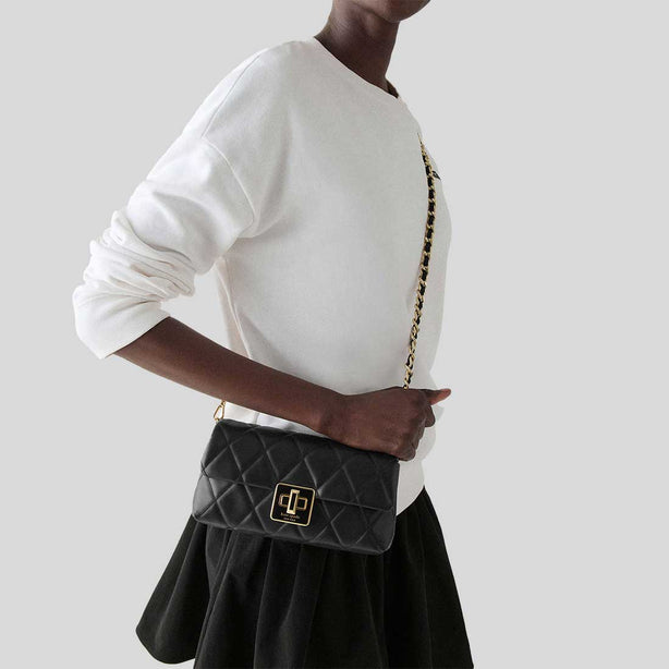 KATE SPADE Carey Quilted Mini Crossbody Bag Black RS-KM531