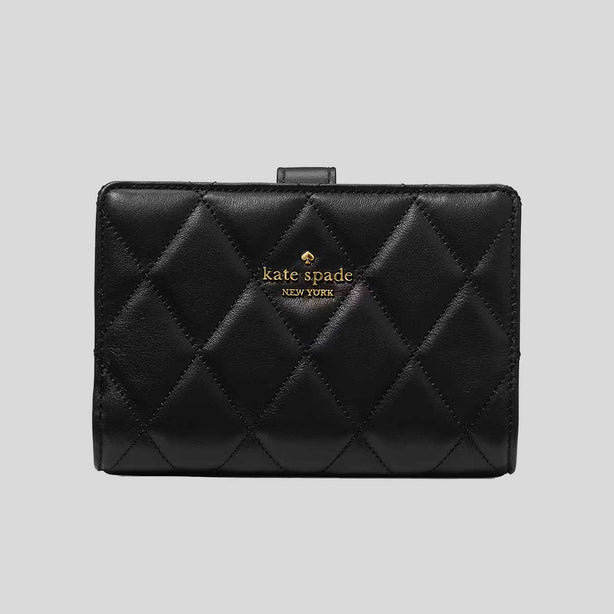 KATE SPADE Quilted Medium Bifold Wallet Black RS-KN755