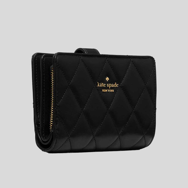 KATE SPADE Quilted Medium Bifold Wallet Black RS-KN755