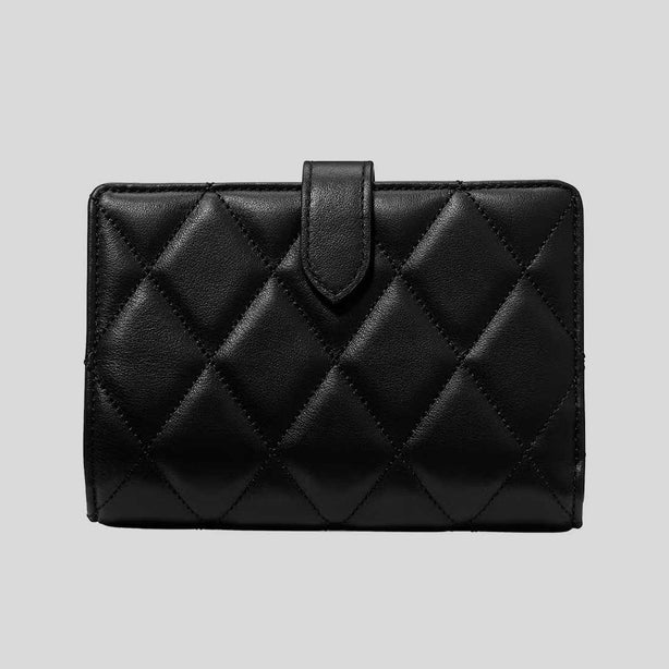 KATE SPADE Quilted Medium Bifold Wallet Black RS-KN755