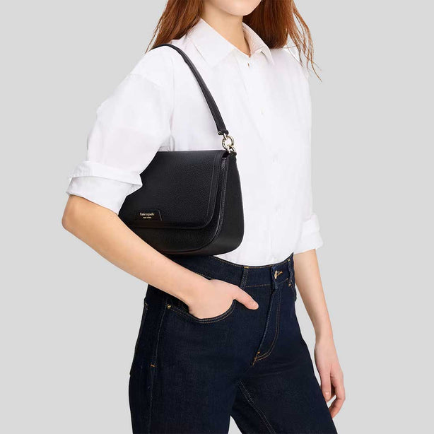 KATE SPADE Hudson Convertible Shoulder Bag Black RS-KF860