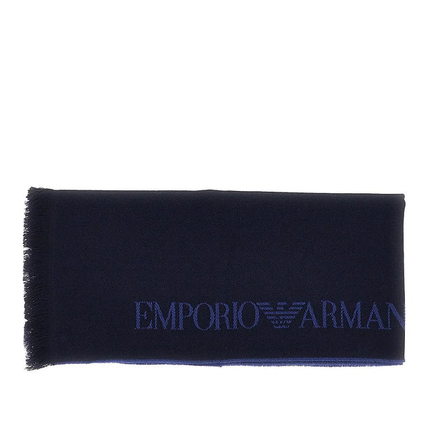 EMPORIO ARMANI Jacquard logo wool scarf