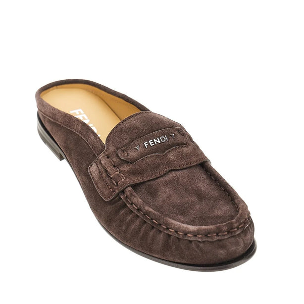 FENDI Fendi Scrunch' suede leather sabot