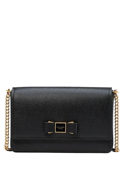 Kate Spade Morgan Bow Embellished Flap Chain - Black